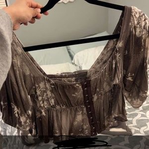 Urban Outfitters brown cropped top